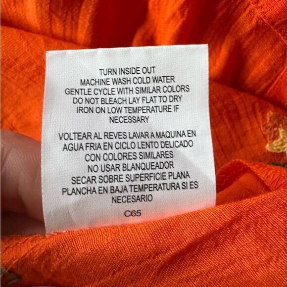 Anthropologie Fig & Flower Boho Peasant Blouse L Floral Embroidered Lightweight - Picture 11 of 12